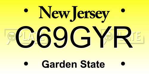 C69GYR New Jersey License Plate
