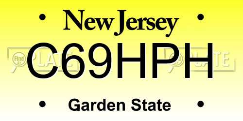 C69HPH New Jersey License Plate