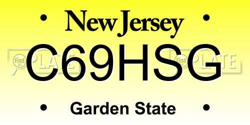 C69HSG New Jersey License Plate