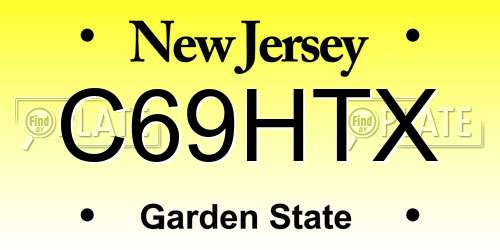 C69HTX New Jersey License Plate