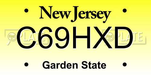 C69HXD New Jersey License Plate