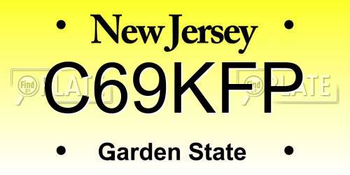 C69KFP New Jersey License Plate