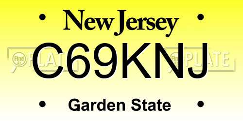 C69KNJ New Jersey License Plate