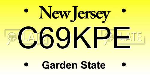 C69KPE New Jersey License Plate