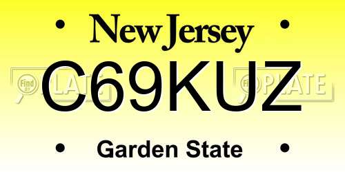 C69KUZ New Jersey License Plate