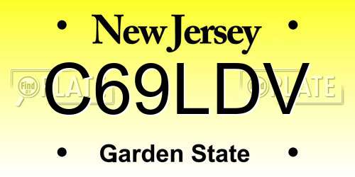 C69LDV New Jersey License Plate