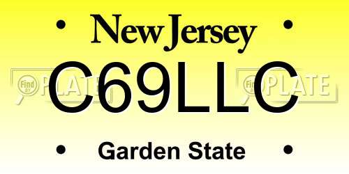 C69LLC New Jersey License Plate