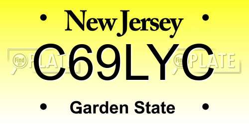C69LYC New Jersey License Plate