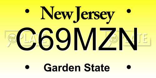 C69MZN New Jersey License Plate