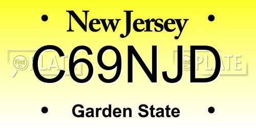 C69NJD New Jersey License Plate