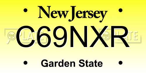 C69NXR New Jersey License Plate