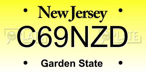 C69NZD New Jersey License Plate