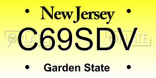 C69SDV New Jersey License Plate