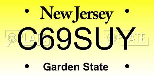 C69SUY New Jersey License Plate