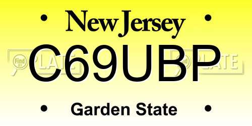 C69UBP New Jersey License Plate