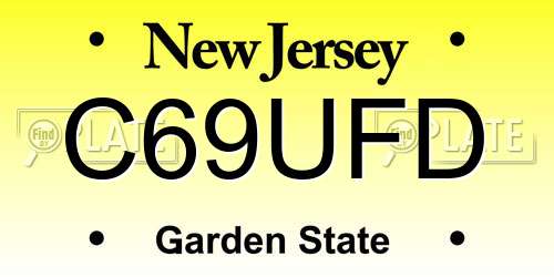 C69UFD New Jersey License Plate