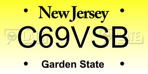 C69VSB New Jersey License Plate