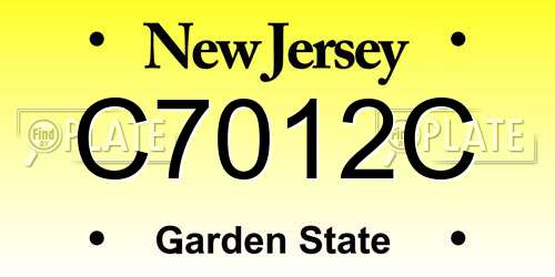 C7012C New Jersey License Plate