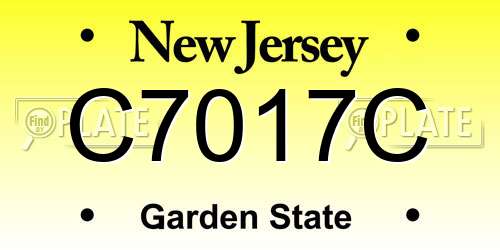 C7017C New Jersey License Plate