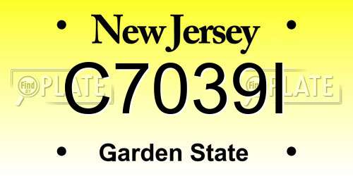 C7039I New Jersey License Plate
