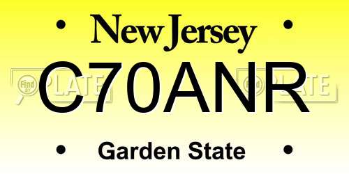 C70ANR New Jersey License Plate
