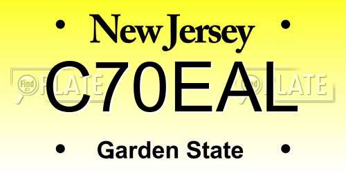 C70EAL New Jersey License Plate