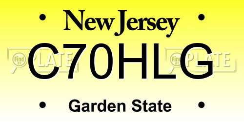 C70HLG New Jersey License Plate