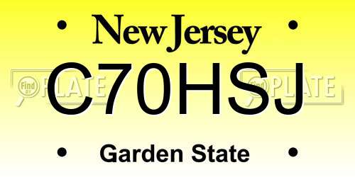 C70HSJ New Jersey License Plate
