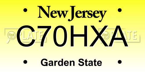 C70HXA New Jersey License Plate