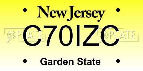 C70IZC New Jersey License Plate