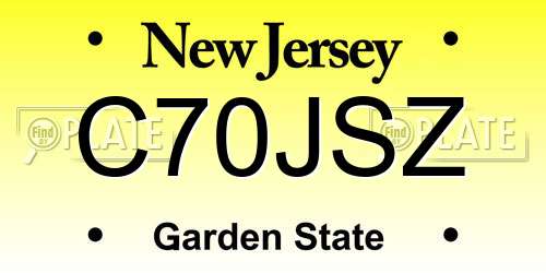 C70JSZ New Jersey License Plate