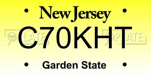 C70KHT New Jersey License Plate