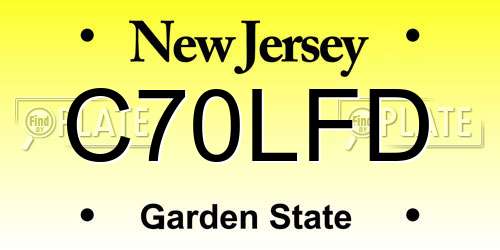 C70LFD New Jersey License Plate