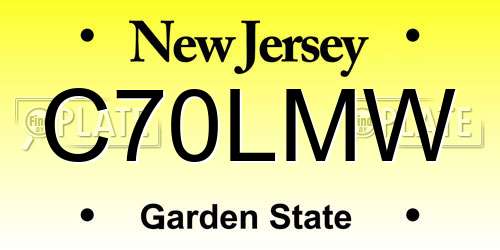 C70LMW New Jersey License Plate