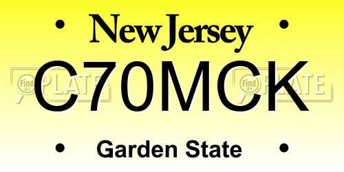 C70MCK New Jersey License Plate