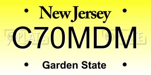 C70MDM New Jersey License Plate
