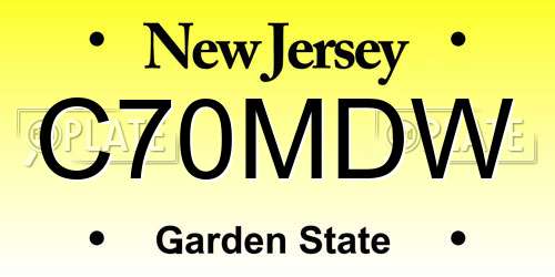 C70MDW New Jersey License Plate