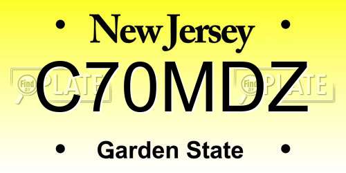 C70MDZ New Jersey License Plate