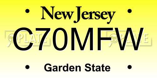 C70MFW New Jersey License Plate