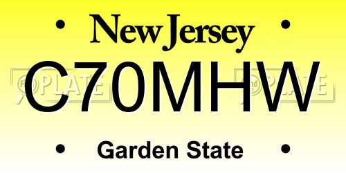 C70MHW New Jersey License Plate
