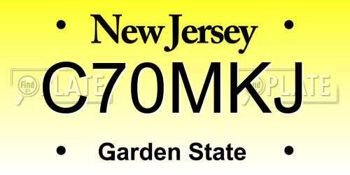C70MKJ New Jersey License Plate