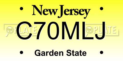 C70MLJ New Jersey License Plate
