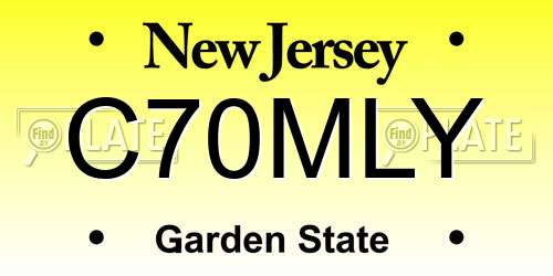 C70MLY New Jersey License Plate