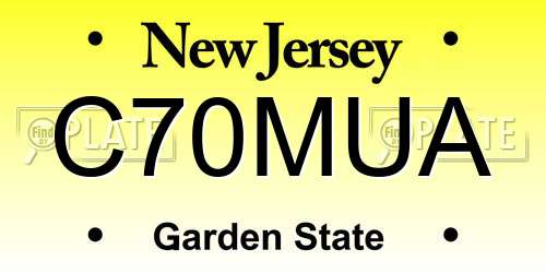 C70MUA New Jersey License Plate