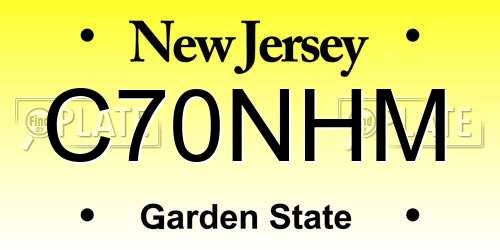 C70NHM New Jersey License Plate