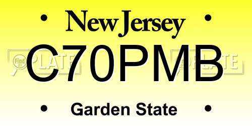 C70PMB New Jersey License Plate