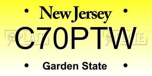 C70PTW New Jersey License Plate