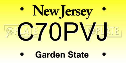 C70PVJ New Jersey License Plate