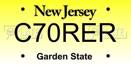 C70RER New Jersey License Plate