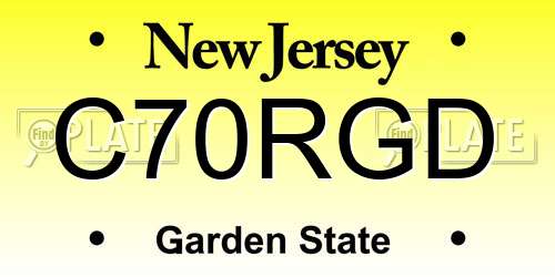 C70RGD New Jersey License Plate